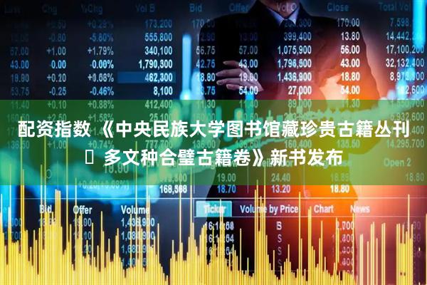 配资指数 《中央民族大学图书馆藏珍贵古籍丛刊・多文种合璧古籍卷》新书发布
